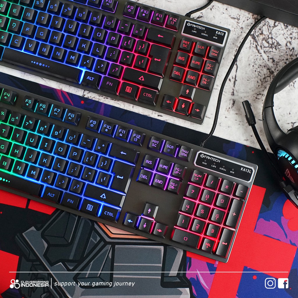Fantech K613L Gaming Keyboard Fullsize Rainbow K 613L K613
