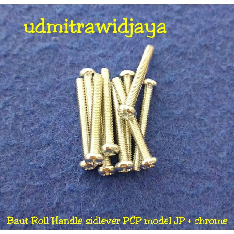 Baut Rol Handle sidlever pegangan kokang sedlever CNC chrome Grosir baut cancel kokang dan roll handle PCP galvanis model jp + 3x25