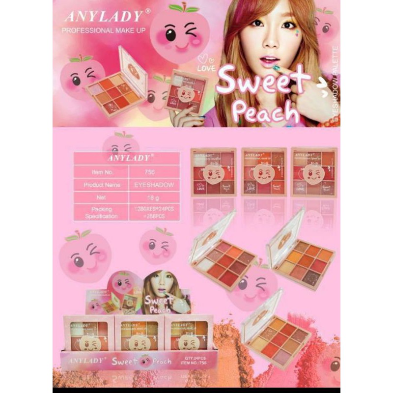 [ PERPCS ] Eyeshadow anylady / anylay Sweet peach | sweet love Besar 35 warna No.756 | 511E//8104