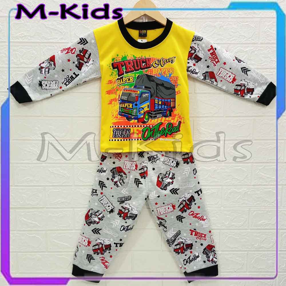 MKids88 - Baju Setelan Panjang KAOS Anak Gambar Truk Oleng / Truck Oleng