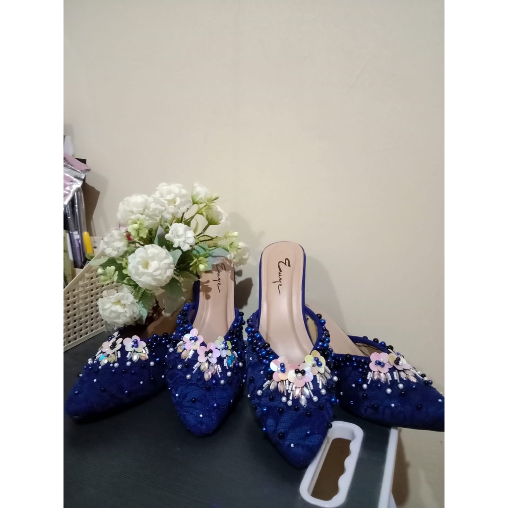 Model E_Hak 7cm || Heels Payet/ Slop Payet/Selop Pengantin/Selop Payet Murah