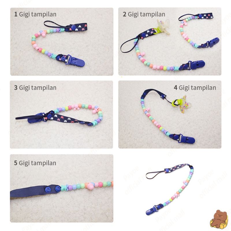 Pacifier&amp;Teether Clipper/Pacifier Holder Chain/Tali Gantungan Empeng POLOS /Klip Rantai