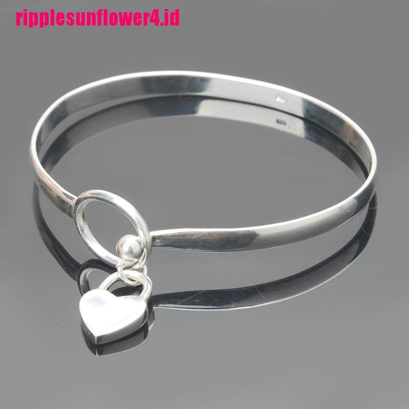 Gelang Tangan Rantai Lapis Silver 925 Aksen Hati Untuk Wanita