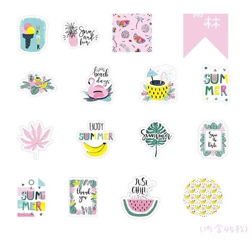 Label Stickers - Tropical Mood (45pcs)