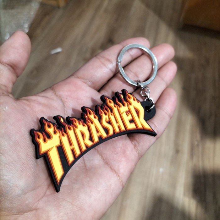 Thrasherr Flame Keychain