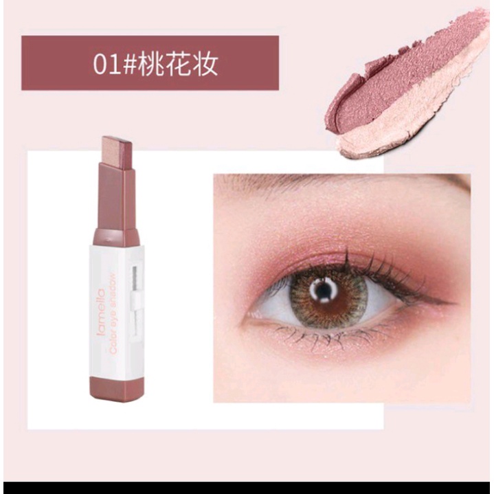 Eyeshadow instant 2 warna pallete stik nude color