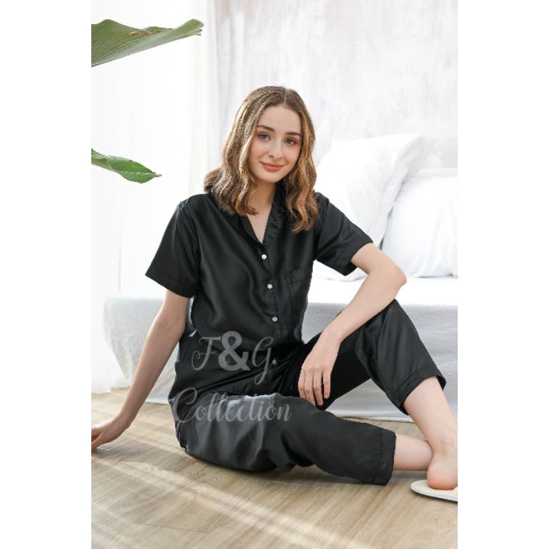 PAJAMAS SATIN SET-CELANA PANJANG/PIYAMA/SLEEPWEAR