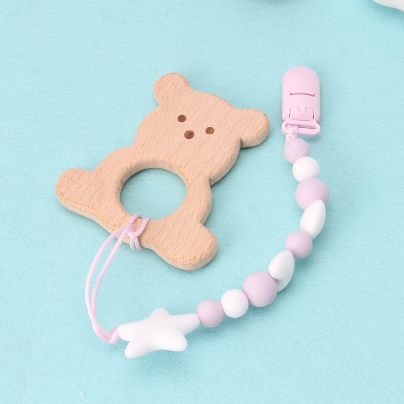 Mary Mainan Teether Kayu Beech Alami Handmade Untuk Bayi