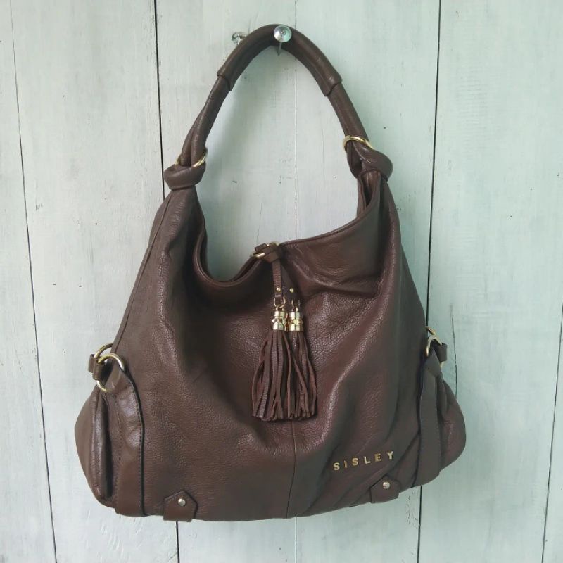 Tas SISLEY Authentic Kulman Kulit Mantul Asli Original Shoulder Hobo bag bahu Second Preloved