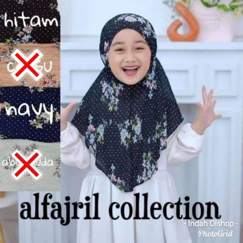 JILBAB ANAK BERGO PLISKET MOTIF BUNGA  AL FAJRIL ORI