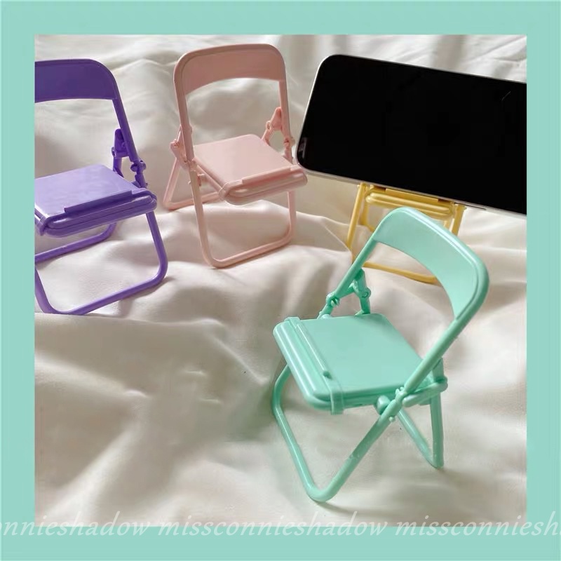 Stand Holder Handphone Bentuk Macaron Warna Kuning Ungu Mint Hijau Pink