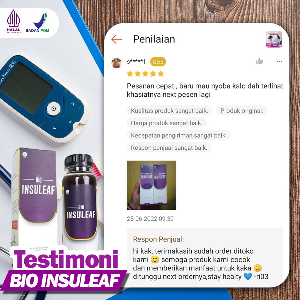 Bio Insuleaf – Herbal Alami Bantu Atasi Kencing Manis Turunkan Gula Darah Asam Urat Kolesterol Cegah Gagal Ginjal &amp; Perbaikan Sel Yang Rusak