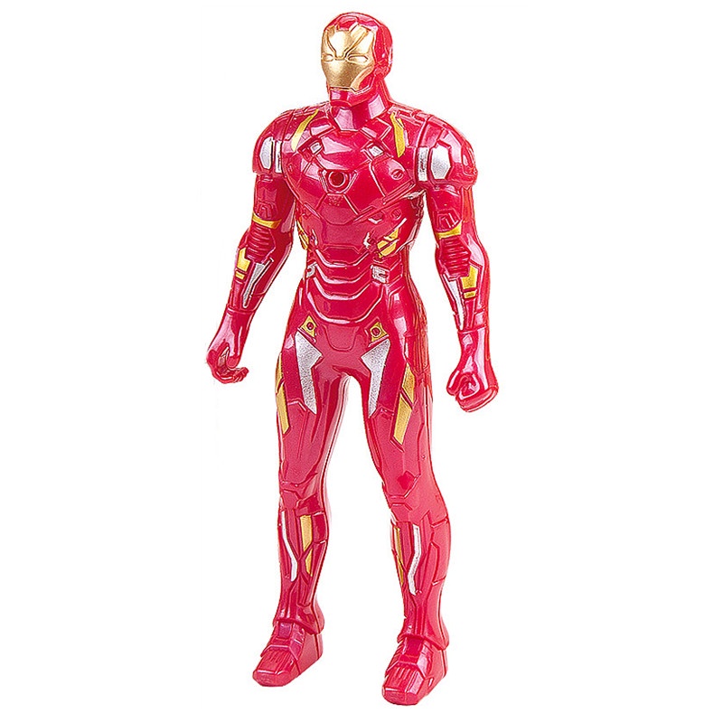 Mainan Action Figure Avengers Super Hero Ironman Spiderman Hulk Bahan PVC Dengan Lampu LED Untuk Hadiah Anak