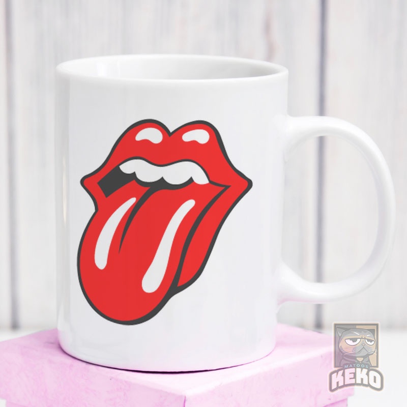 rolling stones logo Mug Gelas Keramik Unik