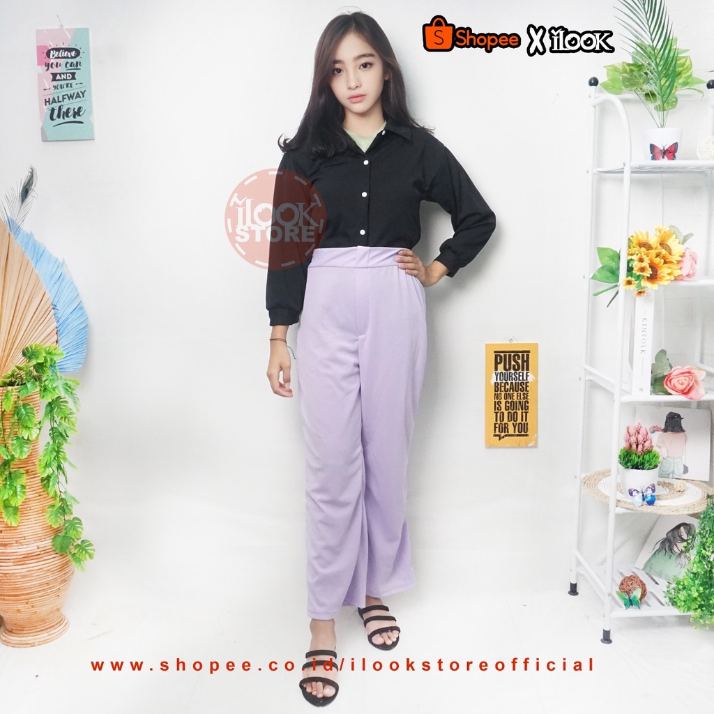 ilook | Kulot Highwaist Wanita Korean Style Bahan Creap | Vera Pant | Kulot Vera