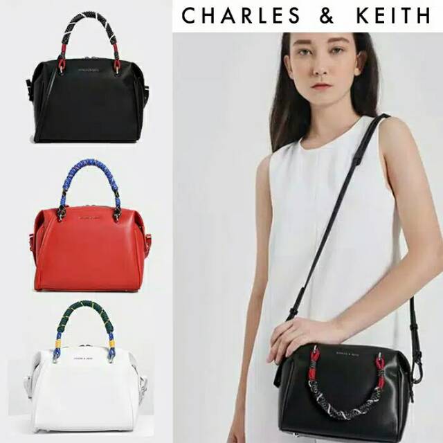 tas ck nylon twist top handle bag