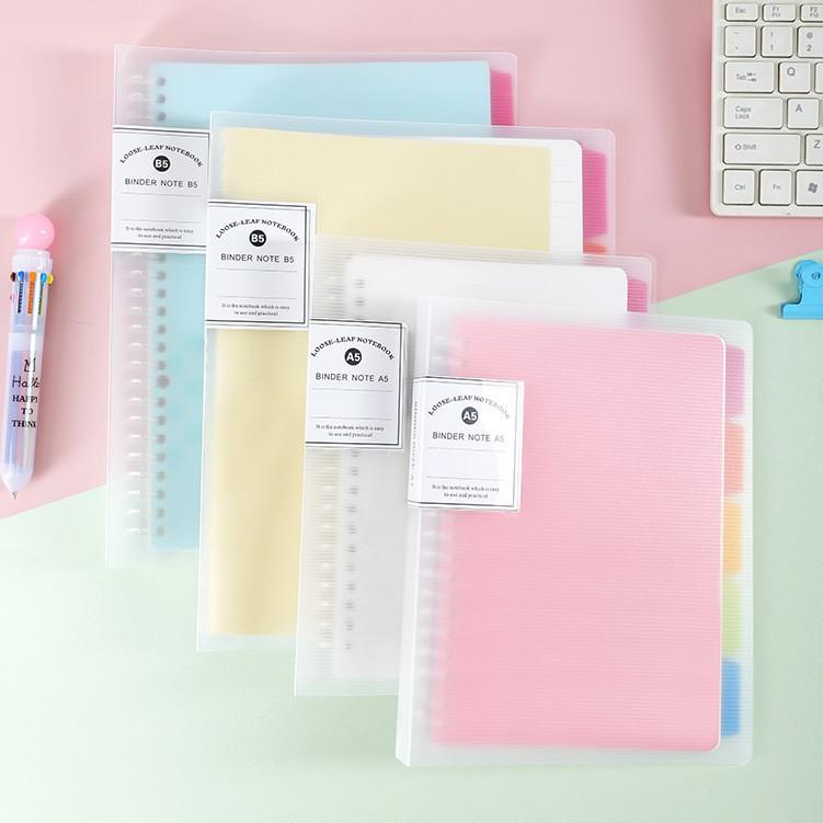 

➾wk Sale Binder A5/B5 Cover Berwarna Transparan Plastik Tebal Include Kertas dan Pembatas 44 ➾