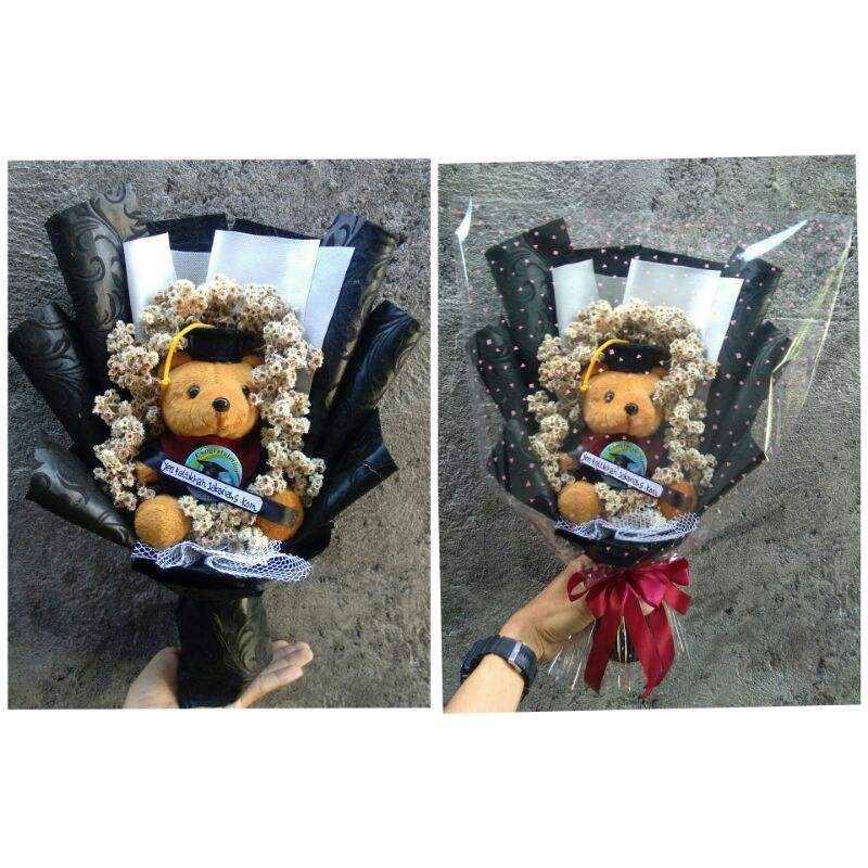 Buket Boneka Wisuda  / Buket Wisuda Murah / Buket Bunga Kering