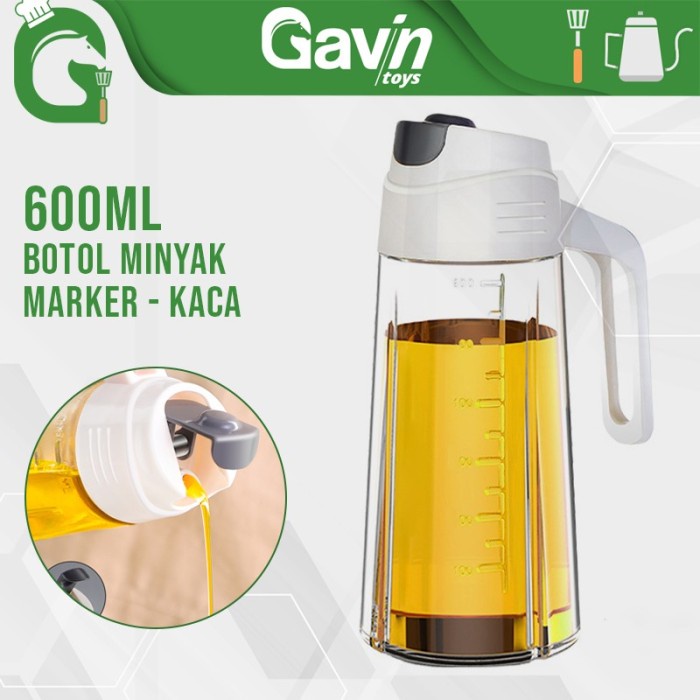 REAL Oil Dispenser Bottle KACA 700 ml Botol Minyak Gula Cair Cuka 700 Besar