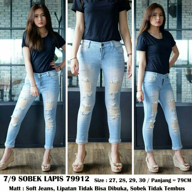 Celana Jeans 7per9 Sobek Lapis 79912