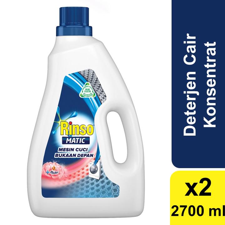 Rinso Matic Deterjen Cair Bukaan Depan 2 x 2.7 L