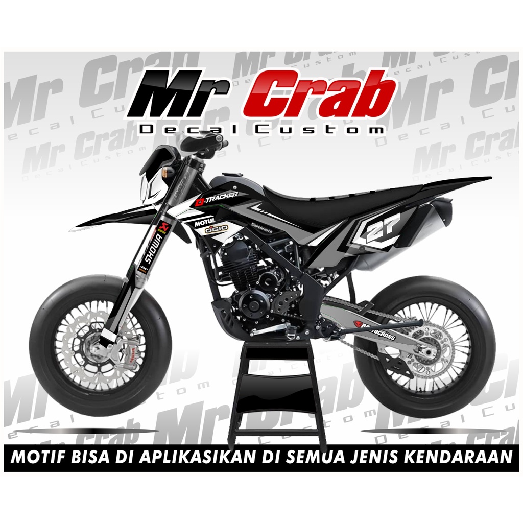 Decal Stiker Klx D-tracker full body Putih / SUPERMOTO KEREN