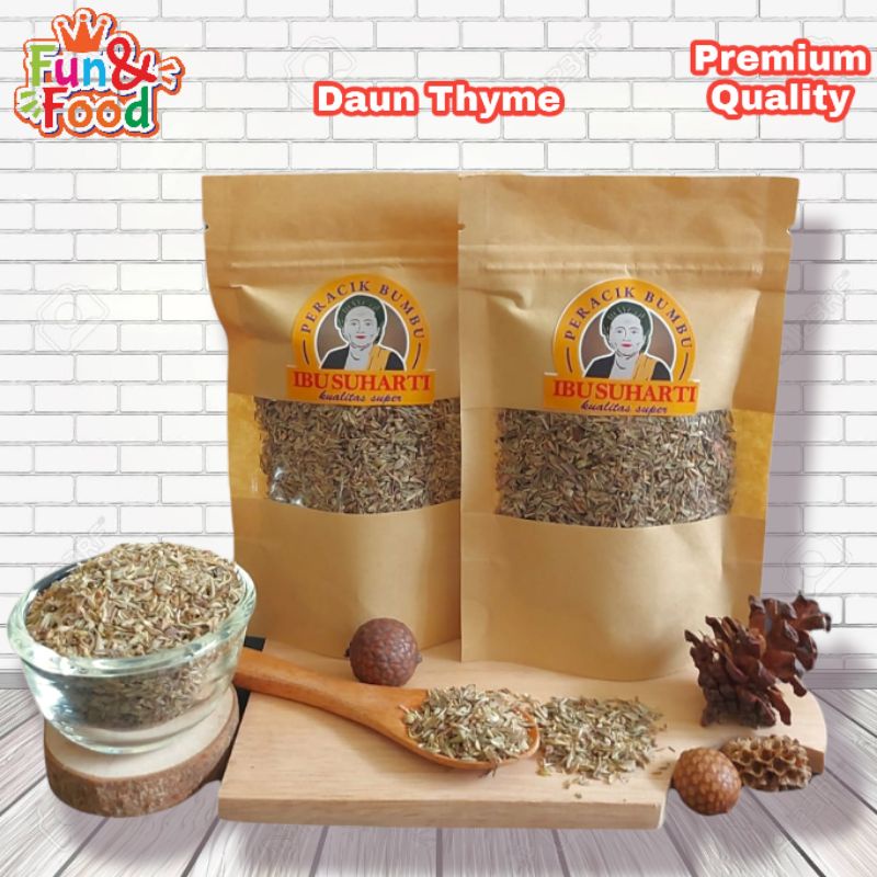 

Ibu Suharti - Rempah Daun Thyme Kering Murni Zaatar Kering Bumbu Dapur Daun Timi Dried Thyme Leaves Kering Kualitas Premium