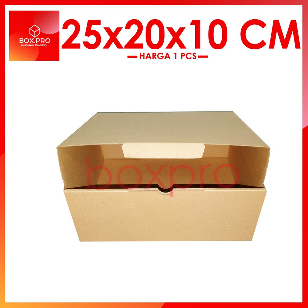 

Kardus Dus uk 25x20x10 cm (ECER) Die Cut Box Kotak Packing Aksesoris Baju Makanan Pizza Hijab Kue