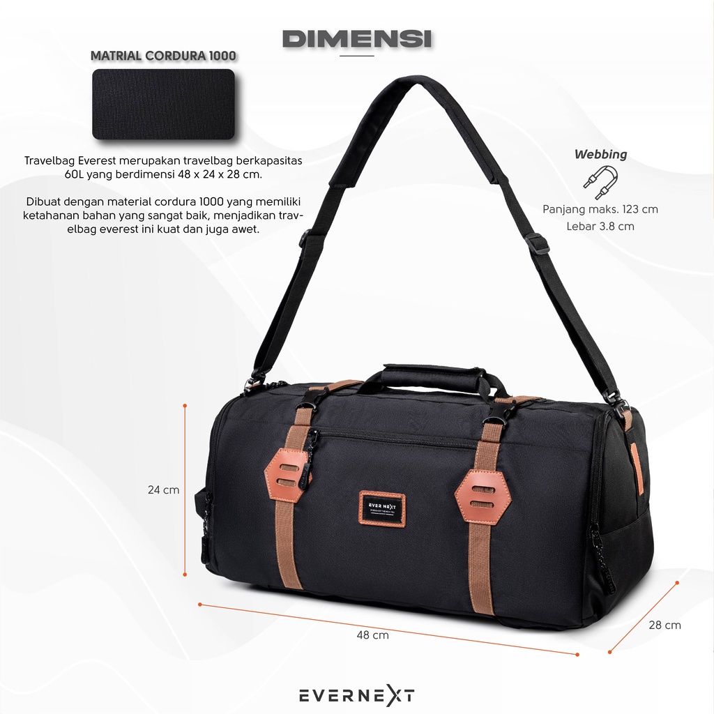 Promo tas gym tas travel duffell bag kualitas Premium original branded tas mudik pria multy fungsi tas olah raga tas pulang kampung pulkam pria tas kemping camping pria outdoor tas backpacker traveller outdoor koper hiking unisex pria everest