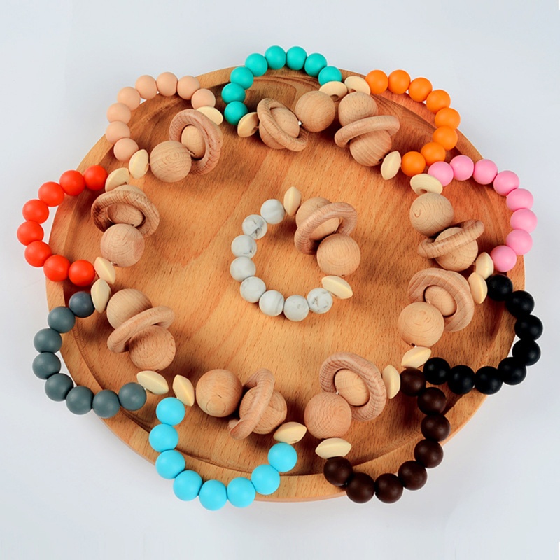 Mary Mainan Gelang Teether Silikon 12 Warna Untuk Bayi