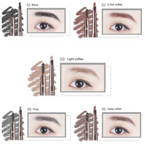 DNM Pensil Alis 2 Sisi Warna Hitam Tahan Air dan Tahan Lama