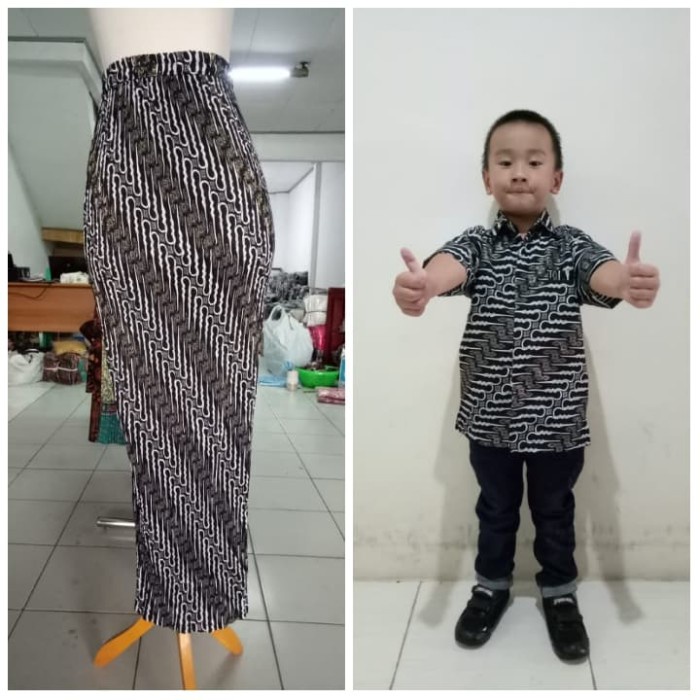 [GRATIS ONGKIR] couple rok instan plisket jumbo purnamasari kombi kemeja batik anak TERPERCAYA