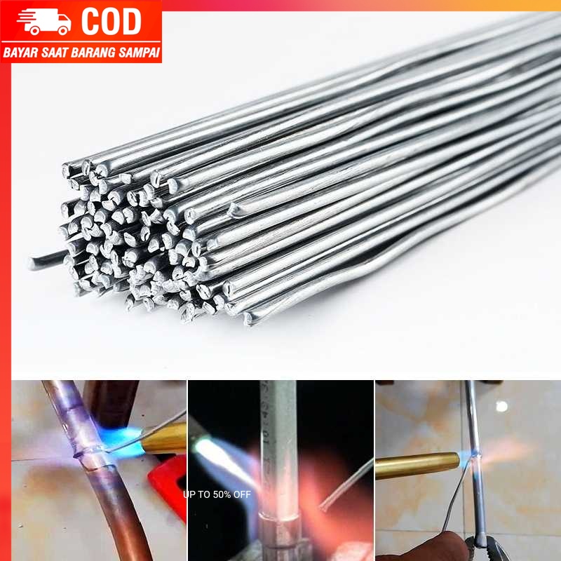 (100% BARANG ORI) Taffware Kawat Las Aluminium Electrode Suhu Rendah 500mm 20PCS M127271