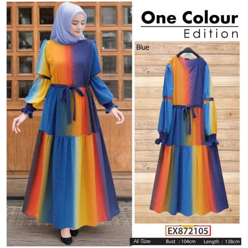 Momiclothing - Gamis Pelangi Rainbow Extu
