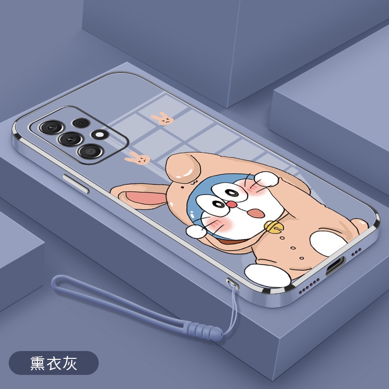 Casing Soft Case Silikon Motif Doraemon / Kelinci Untuk Samsung A70 A71 A51 A750 A7 2018 A22 4G A22 5G-Kelabu