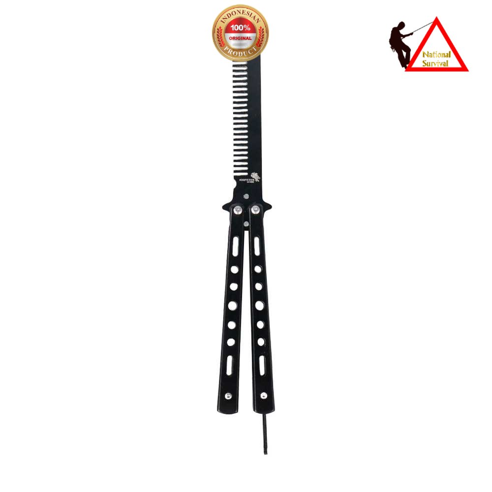 [KNIFEZER] Sisir Besi Tumpul Anti Karat - Butterfly Balisong Collector Training Knife CS GO Freestyl