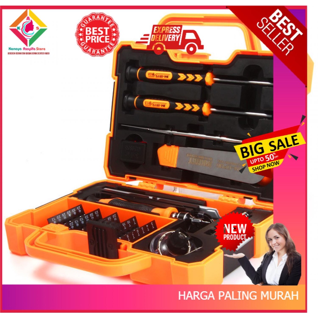 Obeng Set / Obeng Multi Fungsi / Obeng Original Jakemy 45 in 1 Repair Tool Kit - JM-8139