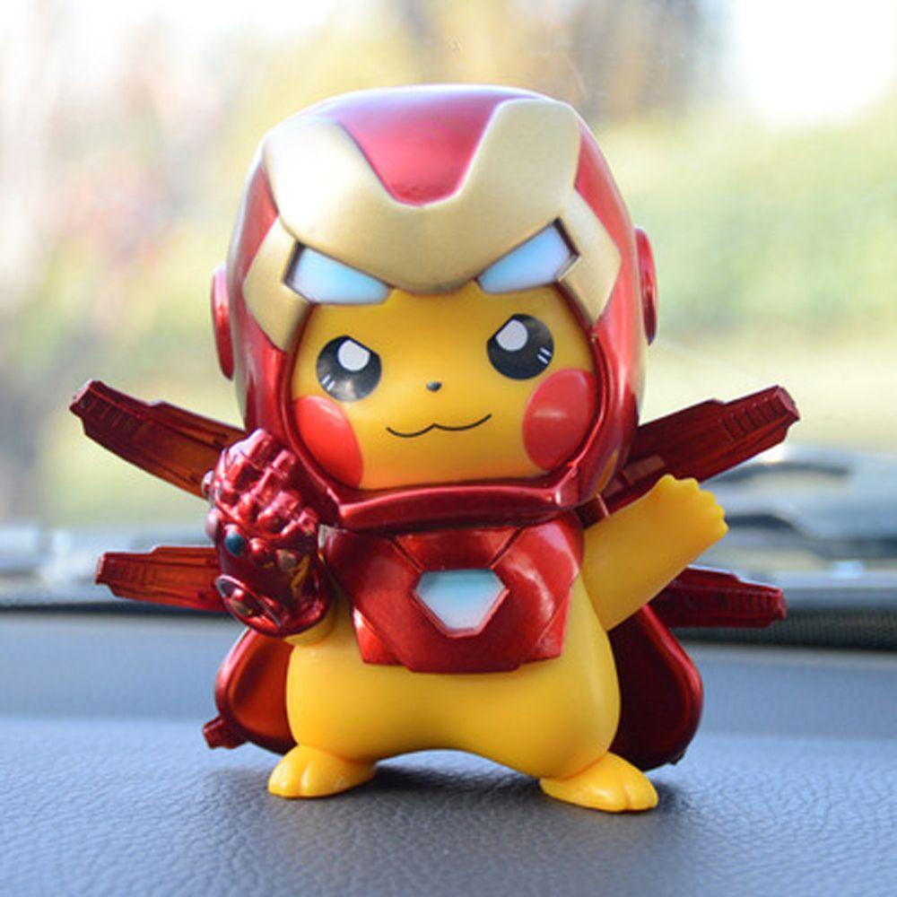 Lanfy Pokemon Action Figure Hadiah Anak Mobil Dekorasi Iron Man Koleksi Anak Kids Cosplay Pikachu