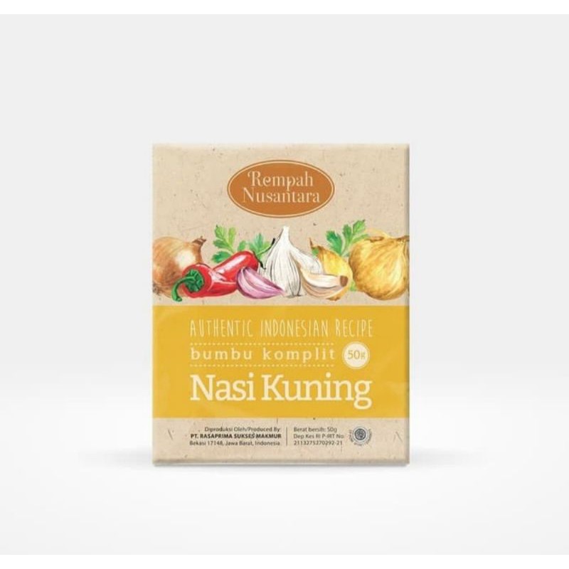 

REMPAH NUSANTARA BUMBU NASI KUNING 50 GRAMREMPAH NUSANTARA BUMBU NASI KUNING 50 GRAM