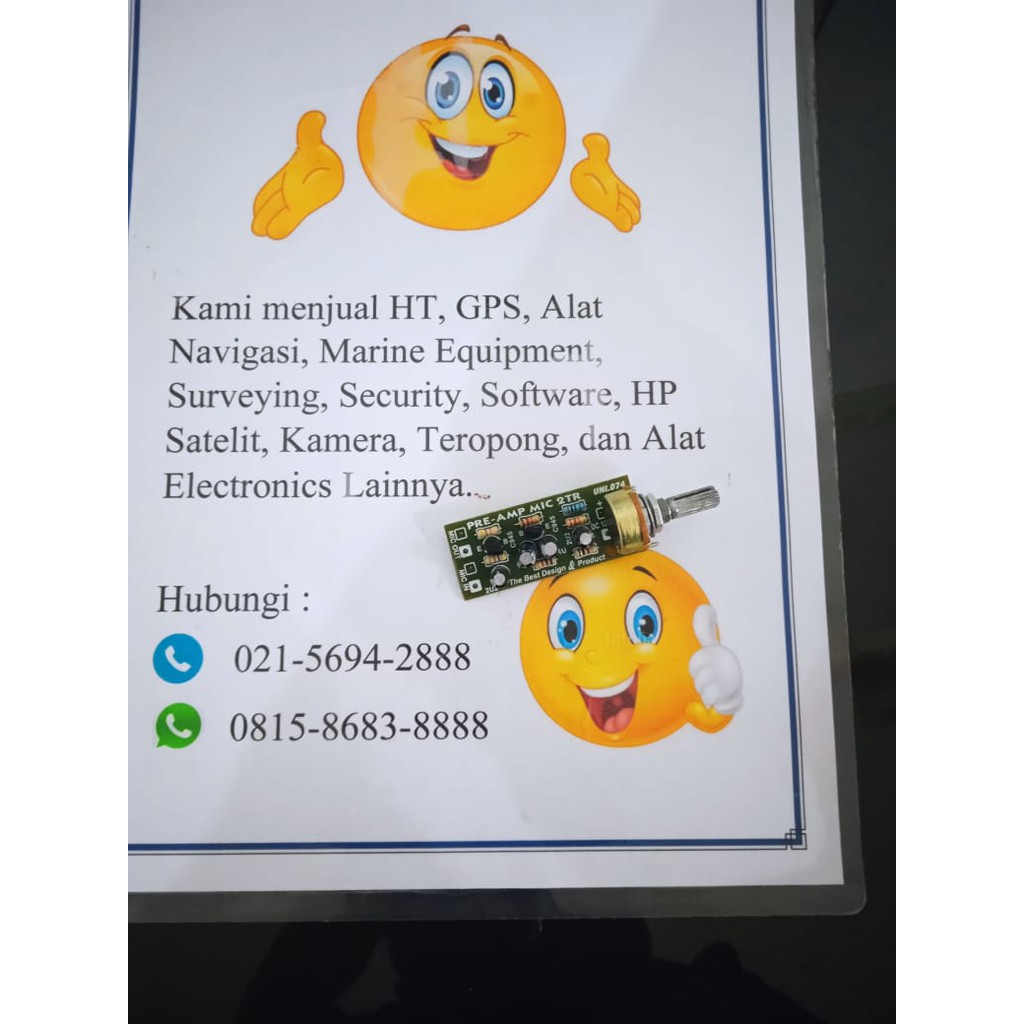 Kit pre amp mic 2 transistor + filter noise