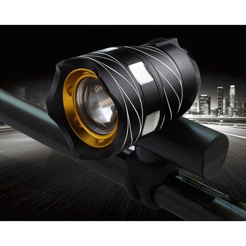 COD Lampu Sepeda LED Anti Air  Bisa Di Charge Chargerable Zoomable Bicycle Headlight