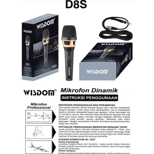 mic microphone kabel dinamic wisdom D8S D 8S ORIGINAL