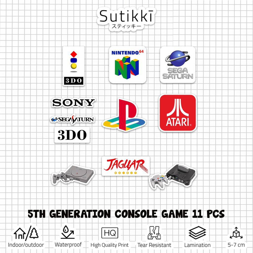 Sutikki | Sticker Pack Logo 5th Generation Video Game Console Vintage Stiker Laptop Vinyl Aesthetic