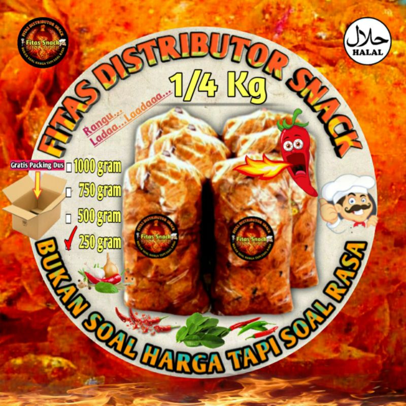 

Kripca/Keripik Kaca 250gram/Keripik Beling Super Enak Pedas Plus Daun Jeruk/Beledag Kicimpring/Seblak/Kirca 1/4kg