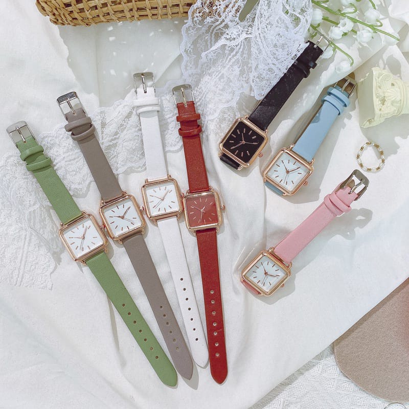 Jam Tangan Analog Petak Casual Korean Fashion Import Jam Tangan Murah-1