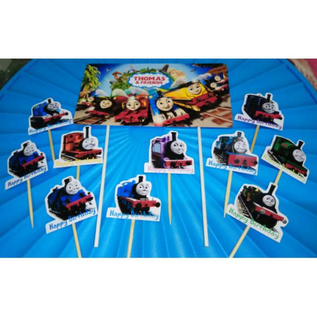 

topper thomas the train banner set hiasan kue