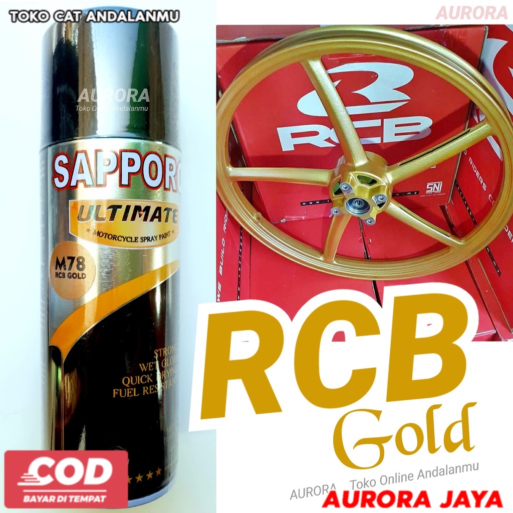 Sapporo Ultimate RCB Gold M78 Emas Velg RCB Cat Pilox Saporo Ultimet 400cc Tahan Bensin - Toko Cat A