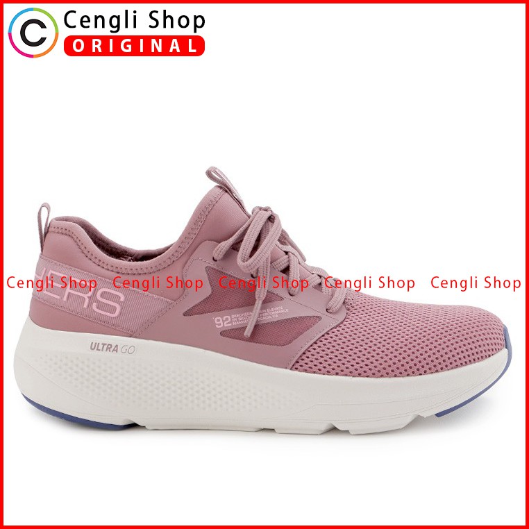 SEPATU LARI SKECHERS WANITA ORIGINAL TERBARU SPORT RUNNING TRAINING EMPUK PINK MAUVE