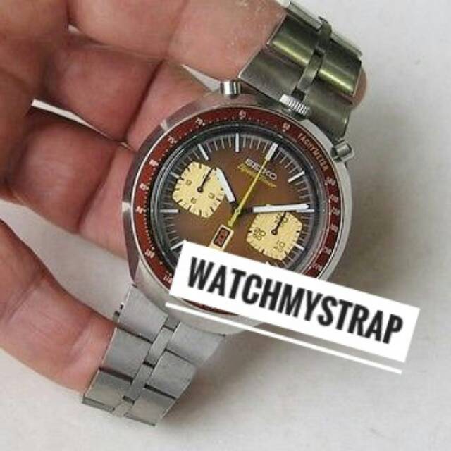 19mm solid stainless fishbone bracelet tali rantai jam tangan seiko bullhead 6138-0040