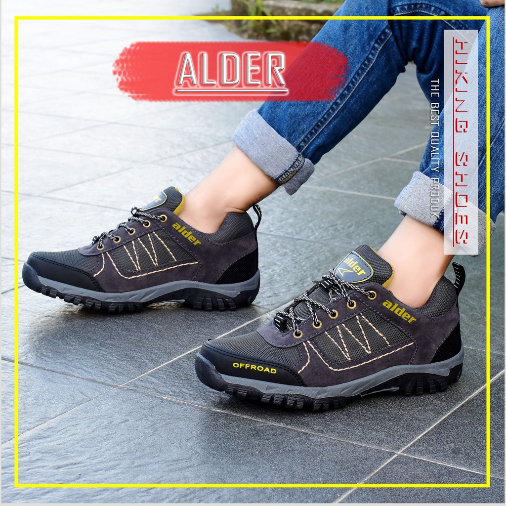 ALDER Sepatu Gunung Pria Model Pendek Size 39-43 Sol karet upper kulit sintetis Sepatu Pria